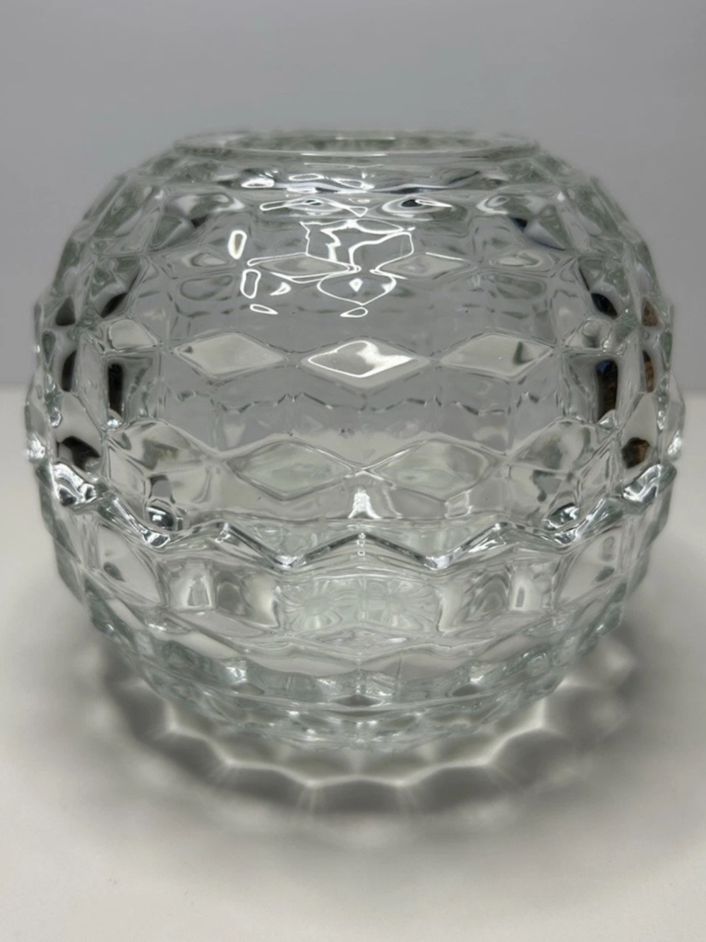 Vintage Clear Glass Globe Fairy Lamp Cubist Design